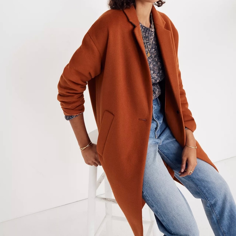 Madewell Monsieur Coat L in Deep Plum
